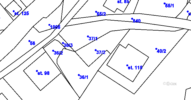 Parcela st. 37/2 v KÚ Lhota u Trutnova, Katastrální mapa