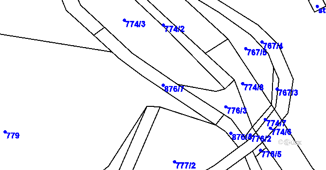 Parcela st. 876/7 v KÚ Lhota u Trutnova, Katastrální mapa