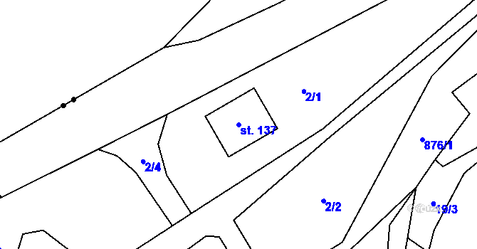 Parcela st. 137 v KÚ Lhota u Trutnova, Katastrální mapa