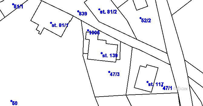 Parcela st. 139 v KÚ Lhota u Trutnova, Katastrální mapa