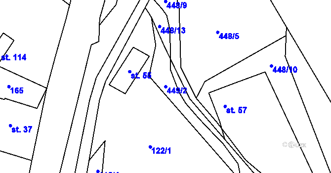 Parcela st. 449/2 v KÚ Lhota u Trutnova, Katastrální mapa