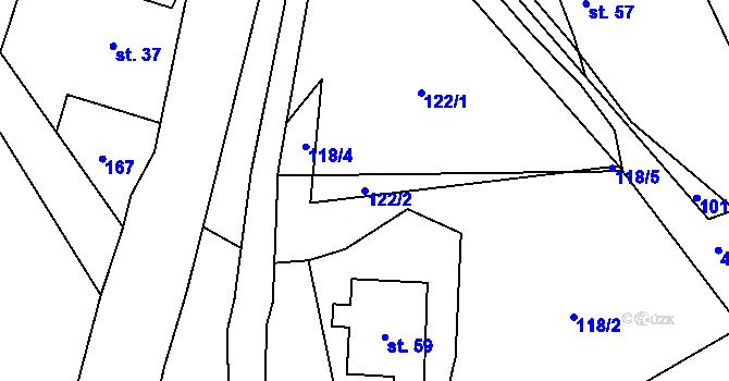 Parcela st. 122/2 v KÚ Lhota u Trutnova, Katastrální mapa