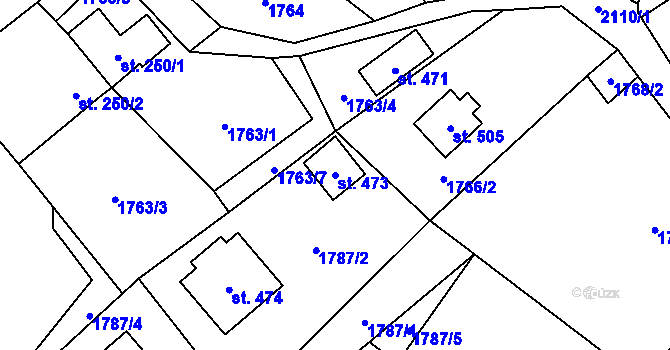 Parcela st. 473 v KÚ Lhota u Vsetína, Katastrální mapa