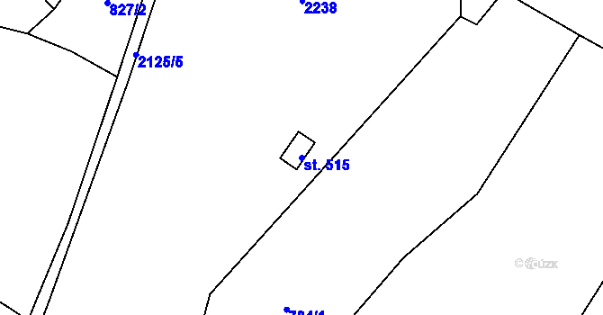 Parcela st. 515 v KÚ Lhota u Vsetína, Katastrální mapa