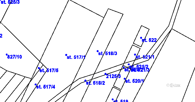 Parcela st. 518/3 v KÚ Lhota u Vsetína, Katastrální mapa