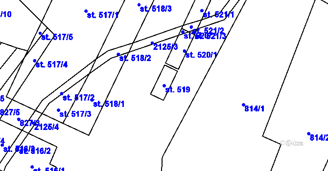 Parcela st. 519 v KÚ Lhota u Vsetína, Katastrální mapa