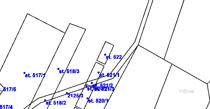 Parcela st. 522 v KÚ Lhota u Vsetína, Katastrální mapa
