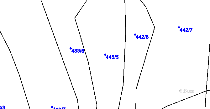 Parcela st. 445/5 v KÚ Lhota u Vsetína, Katastrální mapa