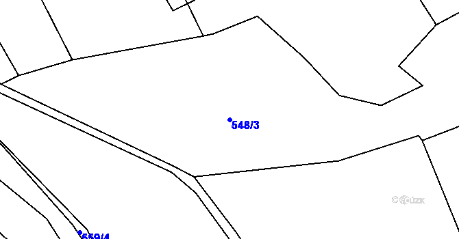 Parcela st. 548/3 v KÚ Lhota u Vsetína, Katastrální mapa
