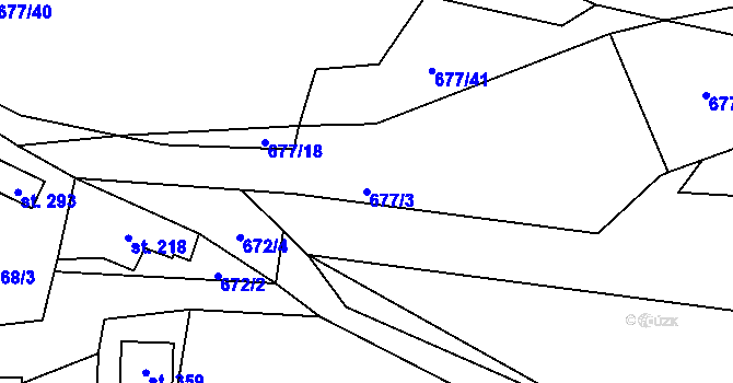 Parcela st. 677/3 v KÚ Lhota u Vsetína, Katastrální mapa