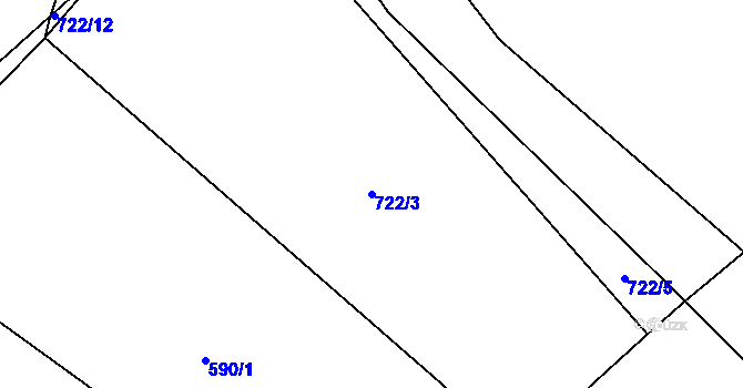 Parcela st. 722/3 v KÚ Lhota u Vsetína, Katastrální mapa