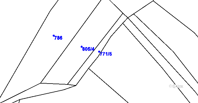 Parcela st. 771/5 v KÚ Lhota u Vsetína, Katastrální mapa