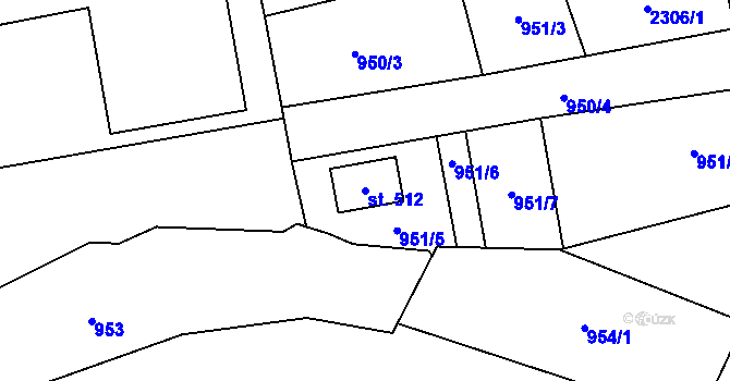 Parcela st. 512 v KÚ Lhota u Vsetína, Katastrální mapa