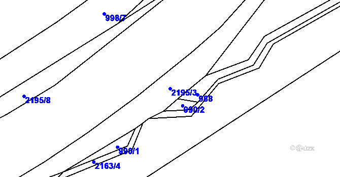 Parcela st. 2195/3 v KÚ Lhota u Vsetína, Katastrální mapa