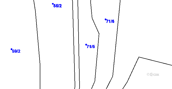 Parcela st. 71/5 v KÚ Lhota u Vsetína, Katastrální mapa
