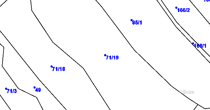 Parcela st. 71/19 v KÚ Lhota u Vsetína, Katastrální mapa