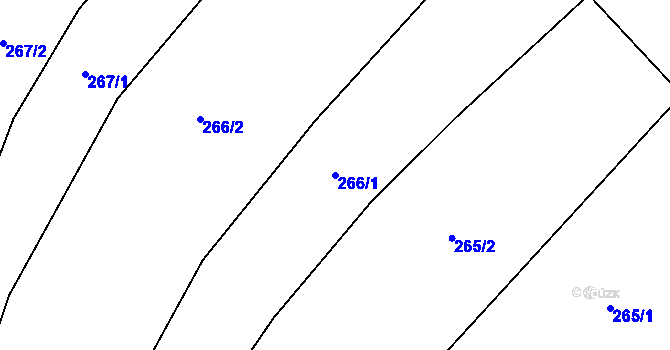 Parcela st. 266/1 v KÚ Lhota u Vsetína, Katastrální mapa
