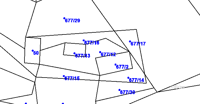 Parcela st. 677/12 v KÚ Lhota u Vsetína, Katastrální mapa