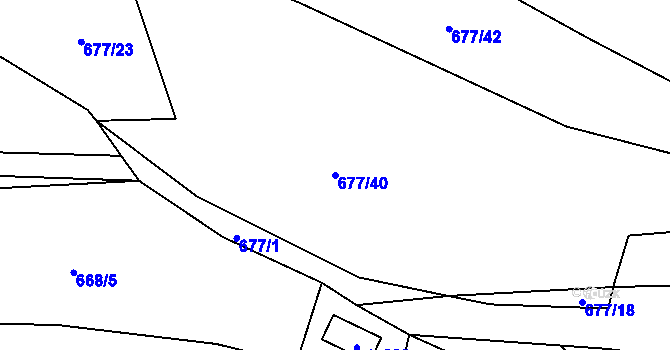 Parcela st. 677/40 v KÚ Lhota u Vsetína, Katastrální mapa