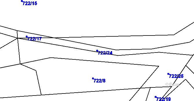 Parcela st. 722/24 v KÚ Lhota u Vsetína, Katastrální mapa