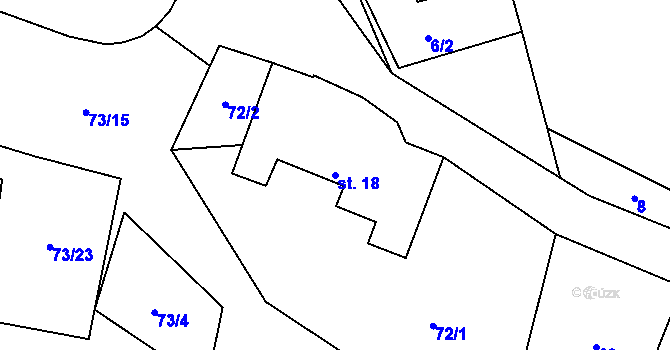 Parcela st. 18 v KÚ Lhotice, Katastrální mapa