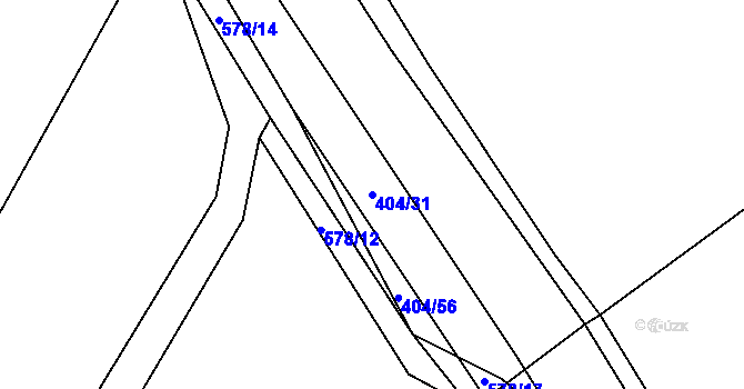 Parcela st. 404/31 v KÚ Lhotice, Katastrální mapa
