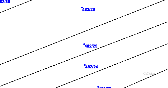 Parcela st. 482/25 v KÚ Lhotice, Katastrální mapa