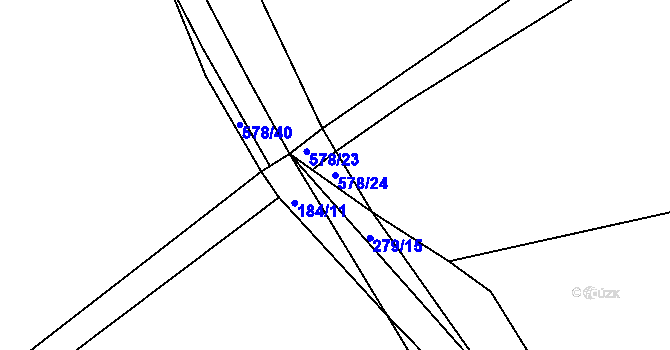 Parcela st. 578/24 v KÚ Lhotice, Katastrální mapa