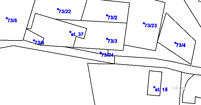 Parcela st. 73/24 v KÚ Lhotice, Katastrální mapa