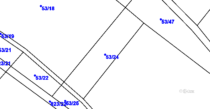 Parcela st. 53/24 v KÚ Lhotice u Jemnice, Katastrální mapa