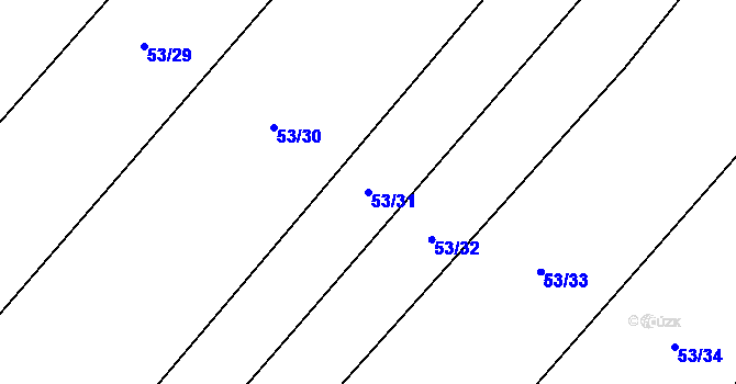 Parcela st. 53/31 v KÚ Lhotice u Jemnice, Katastrální mapa