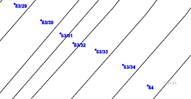 Parcela st. 53/33 v KÚ Lhotice u Jemnice, Katastrální mapa