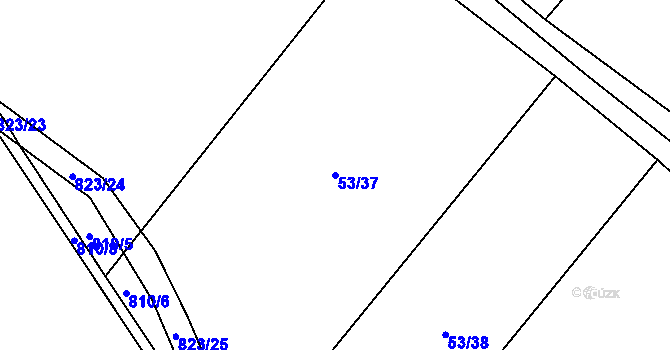 Parcela st. 53/37 v KÚ Lhotice u Jemnice, Katastrální mapa