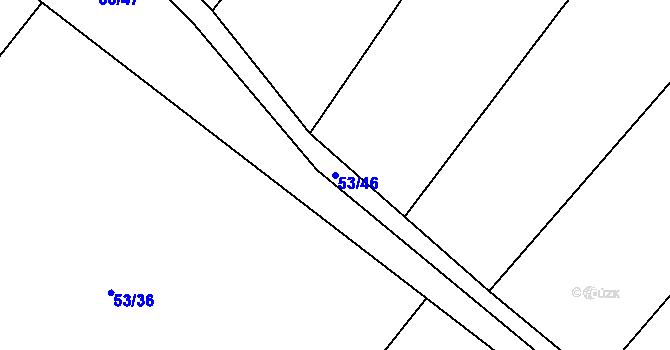 Parcela st. 53/46 v KÚ Lhotice u Jemnice, Katastrální mapa