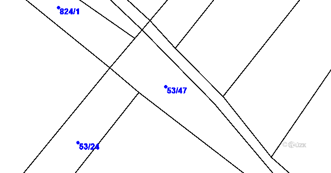 Parcela st. 53/47 v KÚ Lhotice u Jemnice, Katastrální mapa