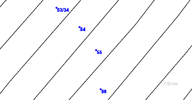 Parcela st. 55 v KÚ Lhotice u Jemnice, Katastrální mapa