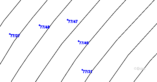 Parcela st. 77/46 v KÚ Lhotice u Jemnice, Katastrální mapa