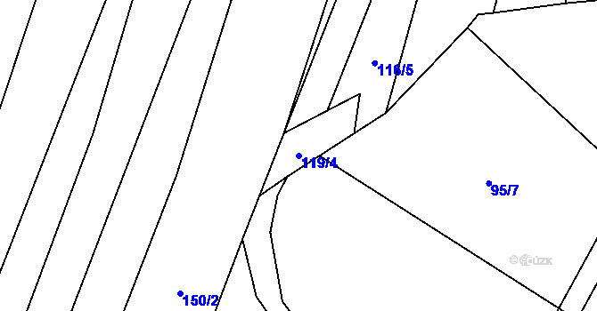 Parcela st. 119/4 v KÚ Lhotice u Jemnice, Katastrální mapa
