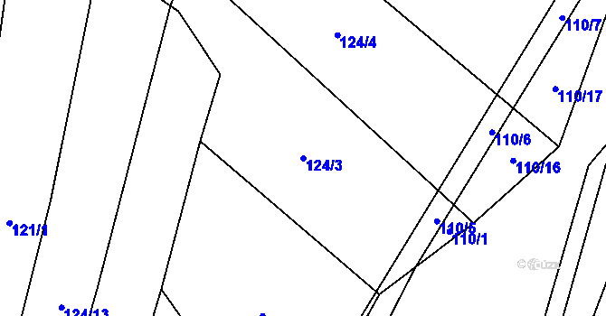 Parcela st. 124/3 v KÚ Lhotice u Jemnice, Katastrální mapa