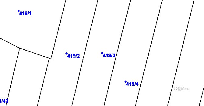 Parcela st. 419/3 v KÚ Lhotice u Jemnice, Katastrální mapa