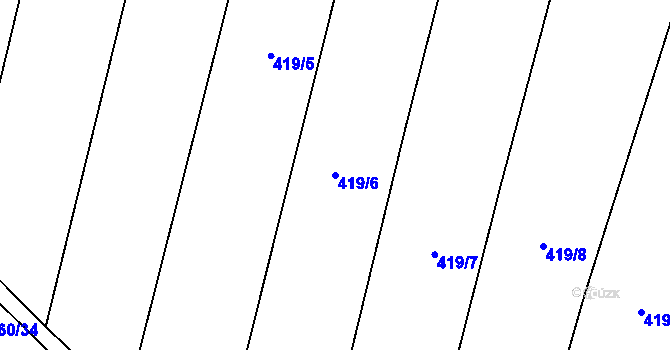 Parcela st. 419/6 v KÚ Lhotice u Jemnice, Katastrální mapa
