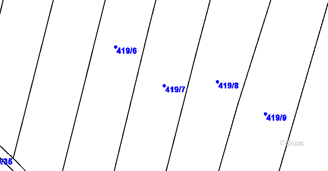 Parcela st. 419/7 v KÚ Lhotice u Jemnice, Katastrální mapa