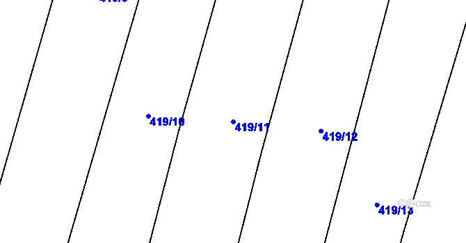 Parcela st. 419/11 v KÚ Lhotice u Jemnice, Katastrální mapa