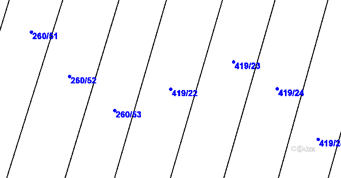 Parcela st. 419/22 v KÚ Lhotice u Jemnice, Katastrální mapa