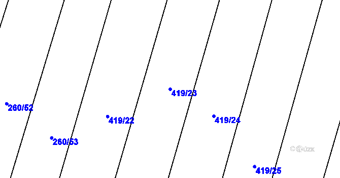 Parcela st. 419/23 v KÚ Lhotice u Jemnice, Katastrální mapa