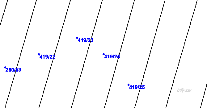 Parcela st. 419/24 v KÚ Lhotice u Jemnice, Katastrální mapa