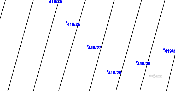 Parcela st. 419/27 v KÚ Lhotice u Jemnice, Katastrální mapa