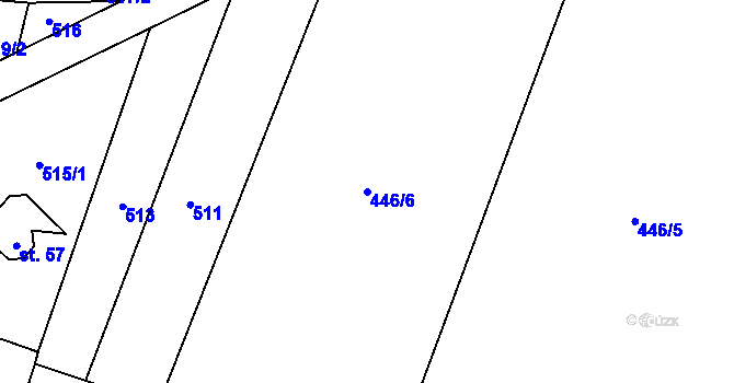 Parcela st. 446/6 v KÚ Lhotice u Jemnice, Katastrální mapa