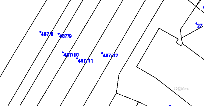 Parcela st. 487/12 v KÚ Lhotice u Jemnice, Katastrální mapa