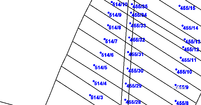Parcela st. 514/6 v KÚ Lhotice u Jemnice, Katastrální mapa